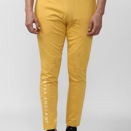 Peter England Men Yellow Solid Track Pants-picture-16