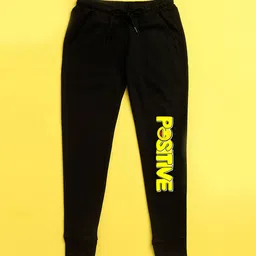 NUSYL Kids Black Text Printed Joggers-picture-48