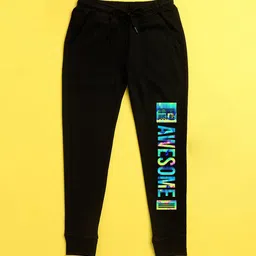 NUSYL Kids Black Printed Joggers-picture-33