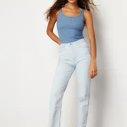 Trendyol Women Mid-Rise Pure Cotton Jeans-image-15