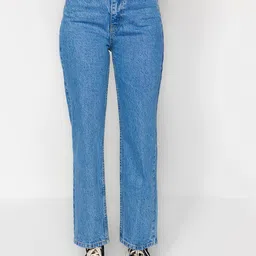 Trendyol Women High Rise Clean Look Pure Cotton Jeans-image-14