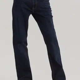 Snitch Men Navy Blue Smart Bootcut Mid-Rise Clean Look Stretchable Jeans-picture-41