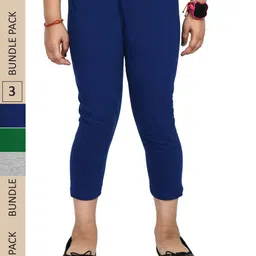 IndiWeaves Girls Pack of 3 Mid-Rise Cotton Capris-image-48