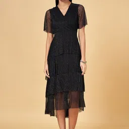 Annabelle by Pantaloons Self Design A Line Dress-picture-15