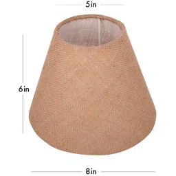 Brown Color Jute Fabric Taper Shape Table Lamp Shade by Green Girgit image 3