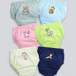 MooNKids Kids Pack Of 6 Printed Cotton Basic Briefs-image-21