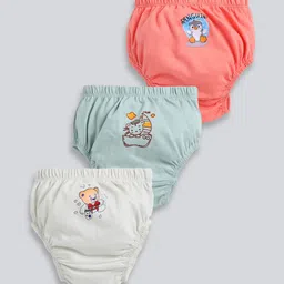 MooNKids Infants Pack of 3 Printed Detail Cotton Basic Briefs-image-95