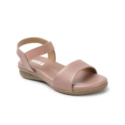 ELLE Textured Open Toe Flats-picture-38