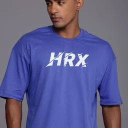 HRX by Hrithik Roshan Men Typography Printed Pure Cotton Oversized T-shirt-picture-45