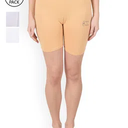 Apraa & Parma Women Beige Slim Fit Cycling Sports Shorts-picture-26