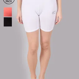 Apraa & Parma Women Pack Of 3 Slim Fit Cycling Sports Shorts-picture-21