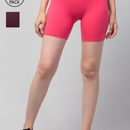 Apraa & Parma Women Pack Of 2 Slim Fit Cotton Cycling Shorts-picture-15
