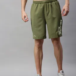 Dpassion Men Olive Green Solid Training or Gym Sports Shorts-picture-27