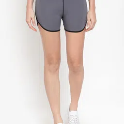 Boston Club Women Grey Skinny Fit Training or Gym Sports Shorts-image-95