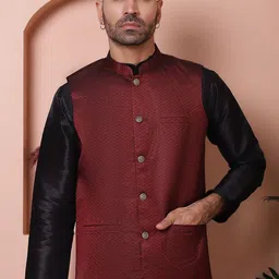 Jompers Woven Design Nehru Jackets-picture-42