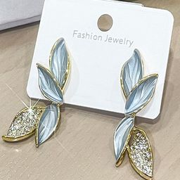 FIMBUL Gold Plated Leaf Shaped Drop Earrings-picture-20