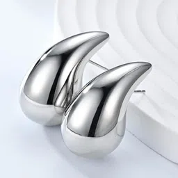 DN Creation Silver-Plated Teardrop Shaped Studs Earrings-picture-15