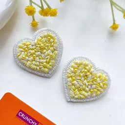 Crunchy Fashion Beaded Heart Shaped Studs Earrings-picture-37