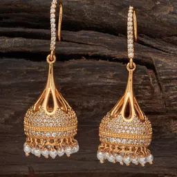 Kushal's Fashion Jewellery Gold-Plated Dome Shaped Jhumkas Earrings-picture-56