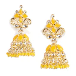 HOT AND BOLD Gold-Plated Dome Shaped Jhumkas Earrings-image-2