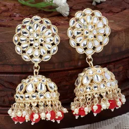 Kennice Gold-Plated Dome Shaped Jhumkas Earrings image 1