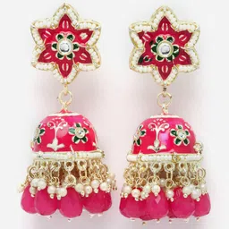 Anouk Dome Shaped Meenakari Jhumkas image 1
