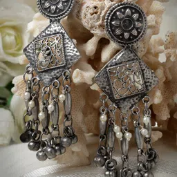 Moedbuille Silver-Plated Geometric Shaped Drop Earrings-image-26