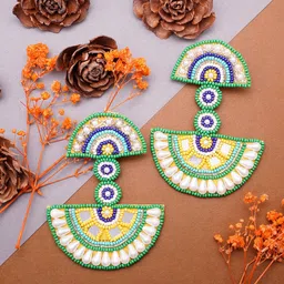 VIRAASI Beaded Contemporary Drop Earrings-picture-23