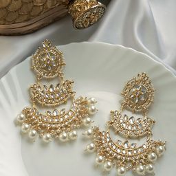 TEEJH Gold-Plated Contemporary Drop Earrings-picture-16