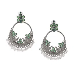 Shining Jewel - By Shivansh Silver-Plated Artificial Stones & Beads Chandbalis-picture-18