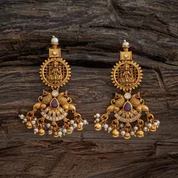 Kushal's Fashion Jewellery 92.5 Silver Gold-Plated Classic Drop Earrings-picture-26