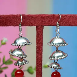Ozanoo Silver Plated Beaded Drop Earrings-picture-35