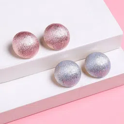 SOHI Set Of 2 Gold-Plated Contemporary Studs Earrings-picture-31