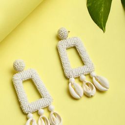 SOHI Off White Geometric Studs Earrings-picture-9