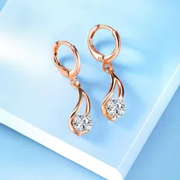 Peora Rose Gold-Plated Contemporary Drop Earrings-picture-15