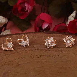 ZINU Rose Gold Contemporary Studs Earrings-image-22