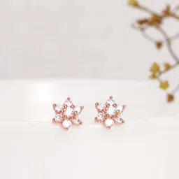 GIVA 925 Sterling Silver Rose Gold Plated Shining Flower Studs-picture-50