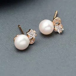 AMI Rose Gold Contemporary Studs Earrings-picture-32
