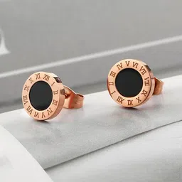 Jewels Galaxy Rose Gold-Plated Geometric Shape Studs Earrings-picture-30