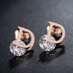Jewels Galaxy Rose Gold-Plated Contemporary Studs Earrings-image-32