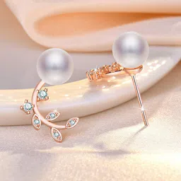 Jewels Galaxy Rose Gold-Plated Contemporary Studs Earrings-picture-20