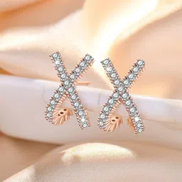 Jewels Galaxy Rose Gold Plated AD Studded Drop Earrings-picture-19