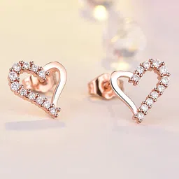 Jewels Galaxy Rose Gold-Plated Contemporary Studs Earrings-image-92
