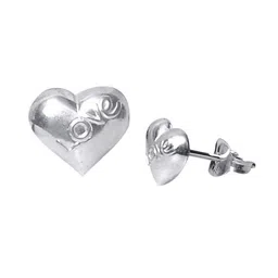 Abhooshan 92.5 Sterling Silver Heart Shaped Studs Earrings image 1