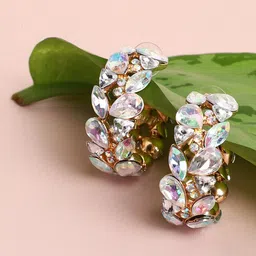 SOHI Gold-Plated Contemporary Hoop Earrings image 1