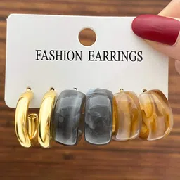 The Pari Set Of 3 Gold-Plated Half Hoop Earrings-picture-35