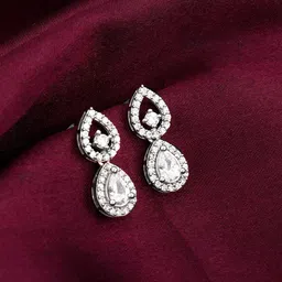 GIVA 925 Sterling Silver Rhodium-Plated Contemporary Drop Earrings image 1