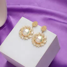 Mali Fionna Gold-Plated Contemporary Drop Earrings-picture-25