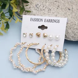 Celena Cole Gold-Toned Contemporary Hoop & Stud Earrings Set of 6-picture-10