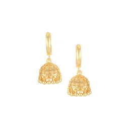 Vighnaharta Gold Plated Contemporary Jhumkas-image-77